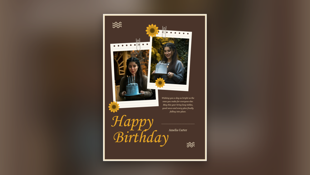 Póster de collage de fotos de cumpleaños