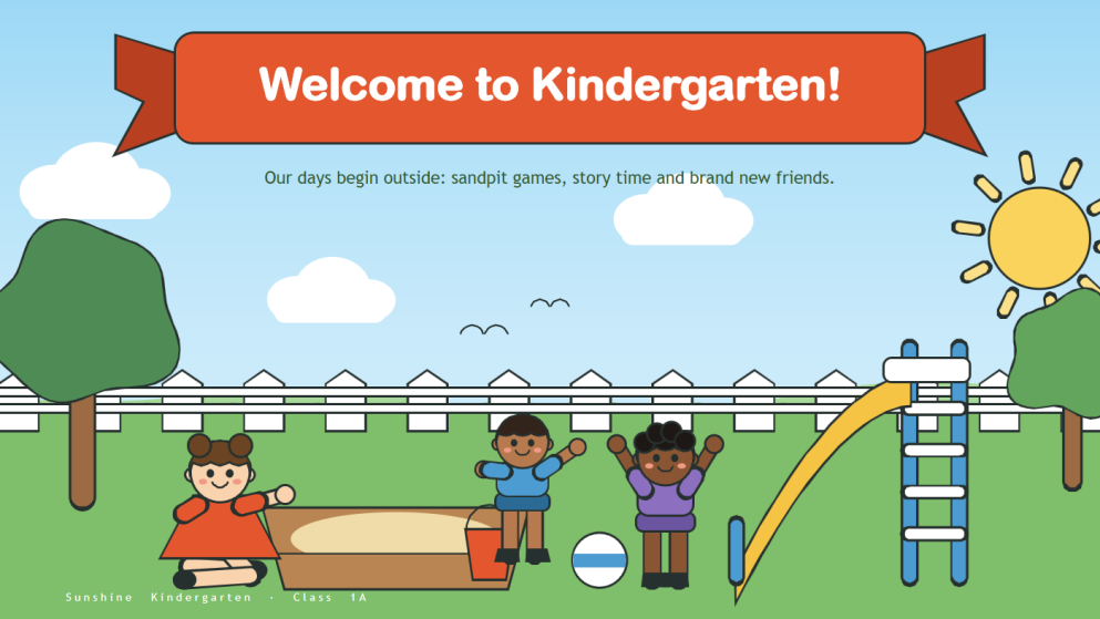 Kindergarten Welcome Page for PPT