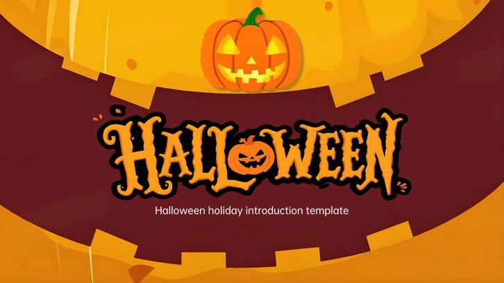 Tawny Halloween Trivia PowerPoint Template