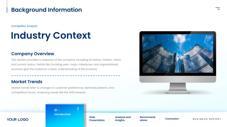 Corporate Business Report for Annual Reviews slide 5: Background Information