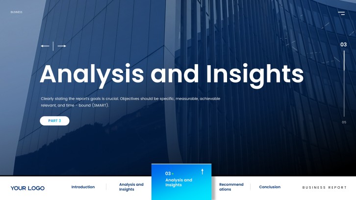 Corporate Business Report for Annual Reviews slide 9: Analysis and Insights