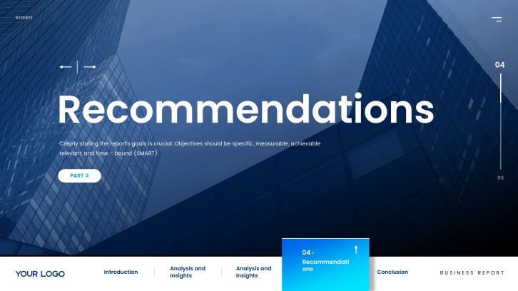 Corporate Business Report for Annual Reviews slide 12: Recommendations