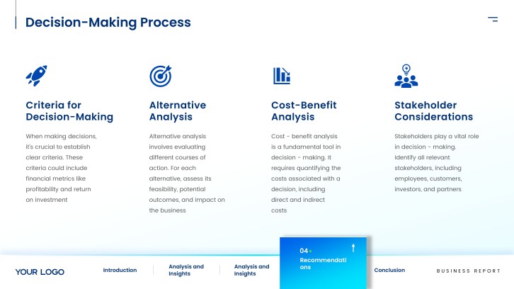 Corporate Business Report for Annual Reviews slide 14: Decision-Making Process