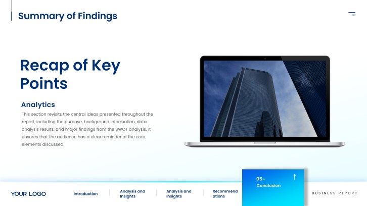 Corporate Business Report for Annual Reviews slide 17: Summary of Findings
