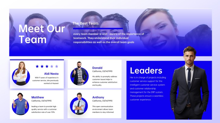 Free Org Chart Template PowerPoint with Pictures & Minimalist Style