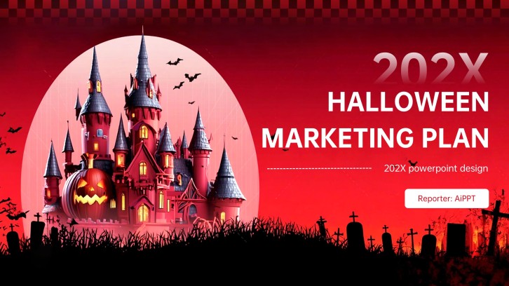 แม่แบบ PowerPoint ฮาโลวีน 3D น่ากลัว ฟรี