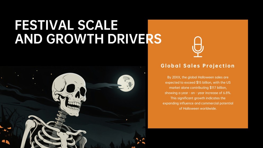 Plantilla de PowerPoint de Esqueleto de Halloween