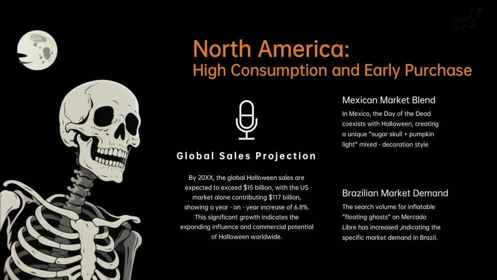 Plantilla de PowerPoint de Esqueleto de Halloween