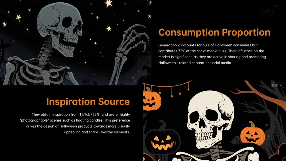 Plantilla de PowerPoint de Esqueleto de Halloween