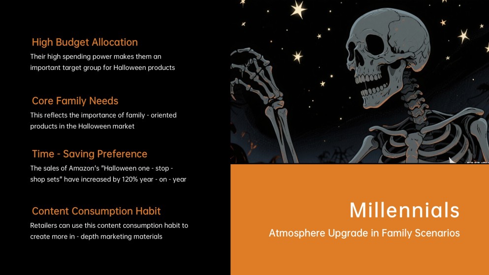 Plantilla de PowerPoint de Esqueleto de Halloween