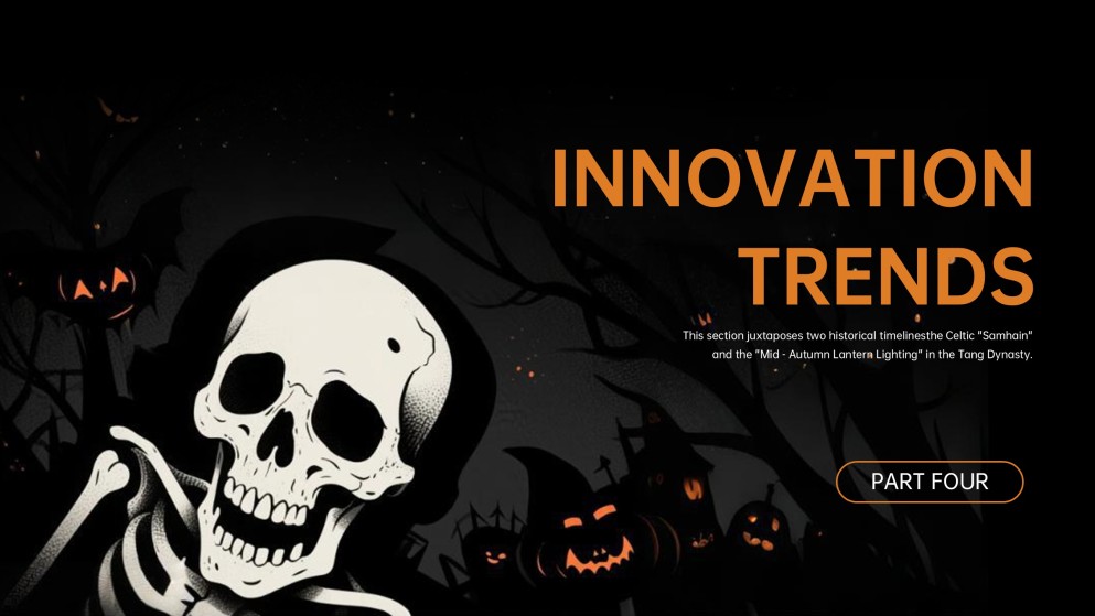 Plantilla de PowerPoint de Esqueleto de Halloween