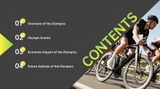 活気に満ちたオリンピックゲームプレゼンテーションテンプレート：黄色と緑