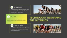 活気に満ちたオリンピックゲームプレゼンテーションテンプレート：黄色と緑