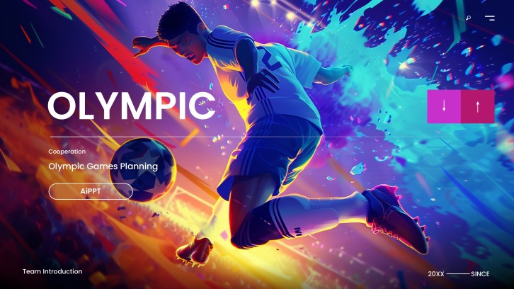 Creative Olympic Games Google Slides Template: Purple Illustration