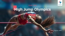 Free Olympic Games PowerPoint Template: Minimalist High Jump