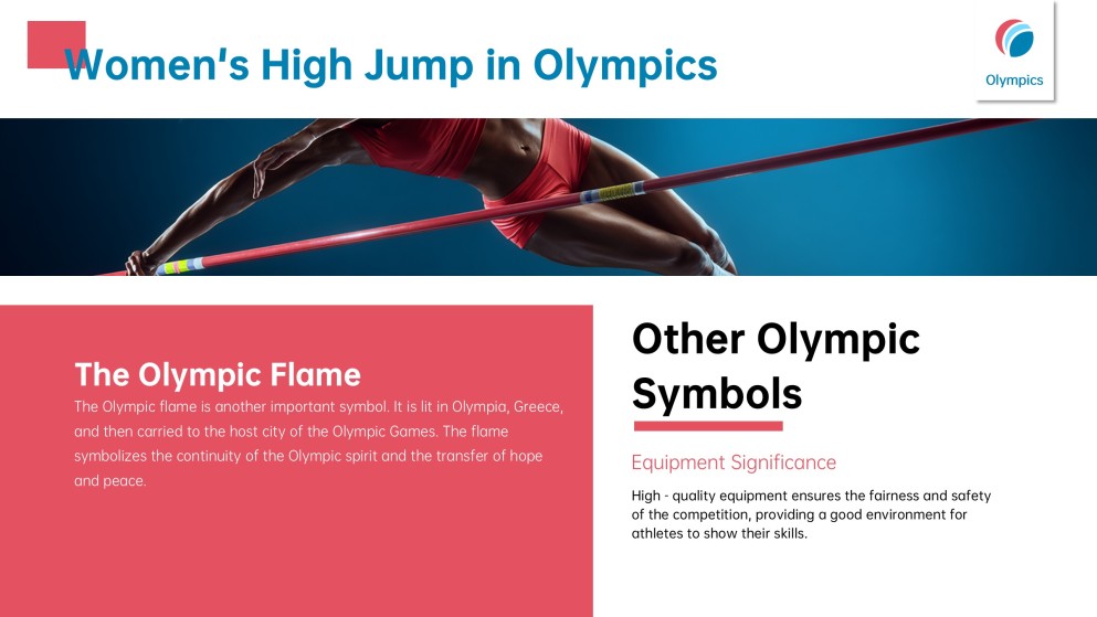 Free Olympic Games PowerPoint Template: Minimalist High Jump