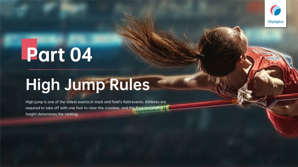 Free Olympic Games PowerPoint Template: Minimalist High Jump