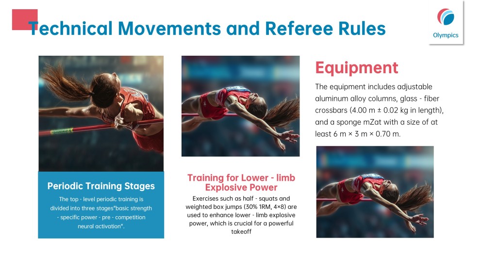 Free Olympic Games PowerPoint Template: Minimalist High Jump