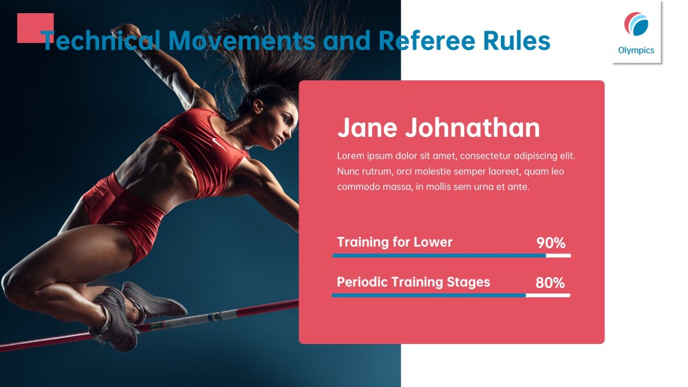 Free Olympic Games PowerPoint Template: Minimalist High Jump