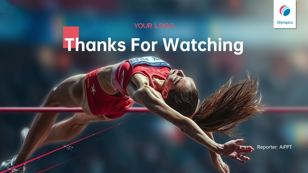 Free Olympic Games PowerPoint Template: Minimalist High Jump