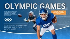 Plantilla PPT de Juegos Olímpicos Profesionales: Estilo Azul y Naranja