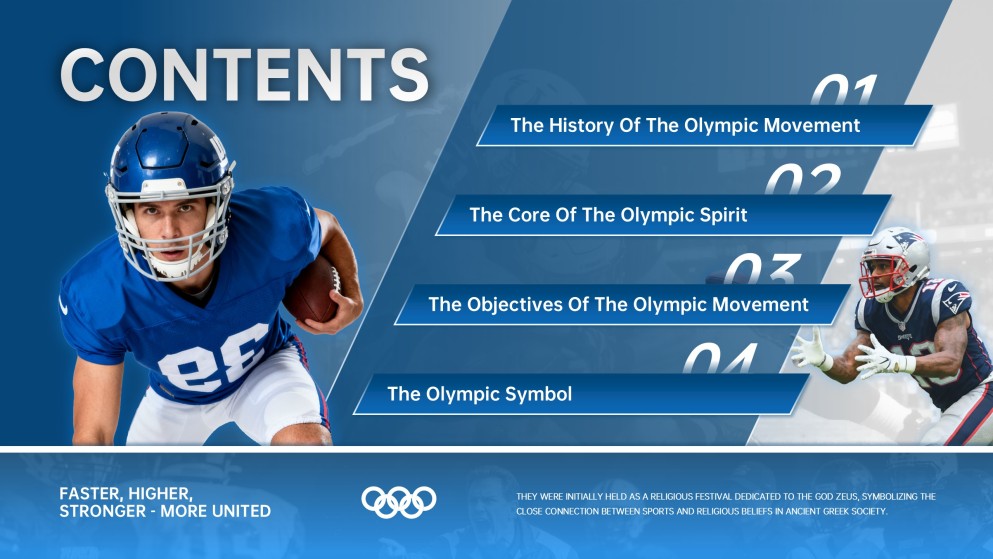 Plantilla PPT de Juegos Olímpicos Profesionales: Estilo Azul y Naranja