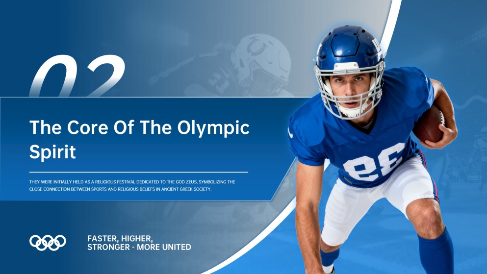 Plantilla PPT de Juegos Olímpicos Profesionales: Estilo Azul y Naranja