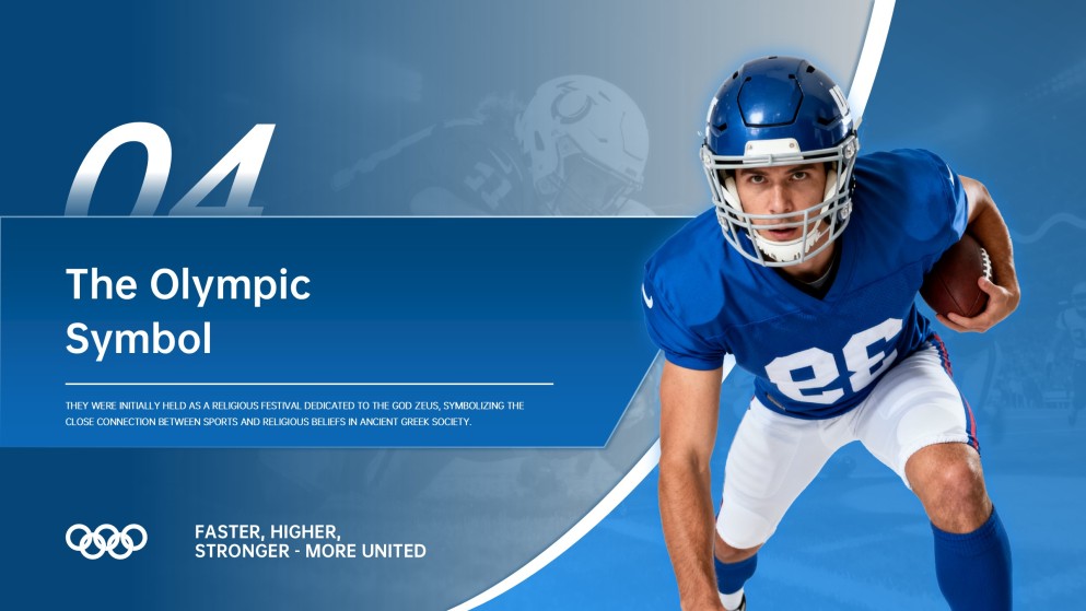 Plantilla PPT de Juegos Olímpicos Profesionales: Estilo Azul y Naranja