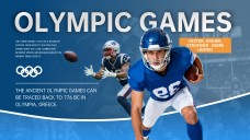 Plantilla PPT de Juegos Olímpicos Profesionales: Estilo Azul y Naranja