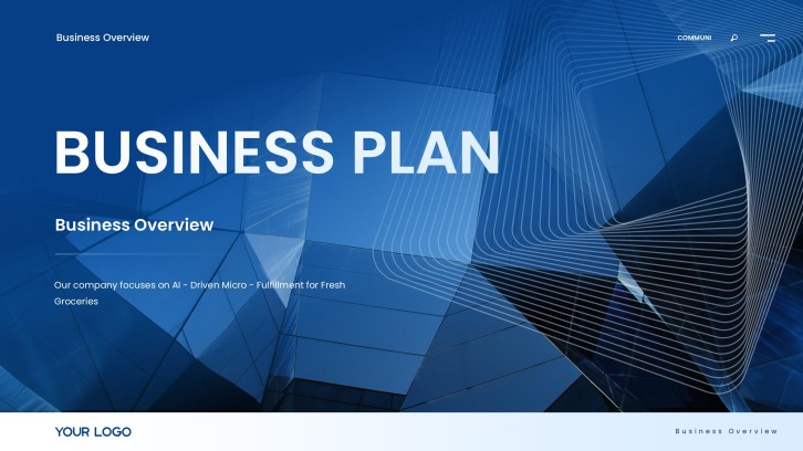 Modern Blue Business Plan PowerPoint Template