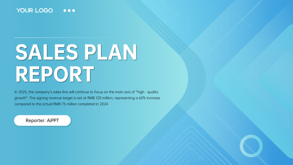 Plantilla de Presentación del Plan de Ventas Moderno Azul