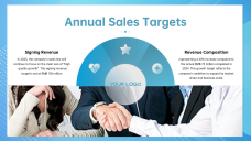Plantilla de Presentación del Plan de Ventas Moderno Azul