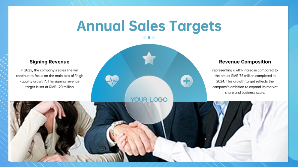 Plantilla de Presentación del Plan de Ventas Moderno Azul