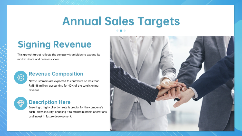 Plantilla de Presentación del Plan de Ventas Moderno Azul