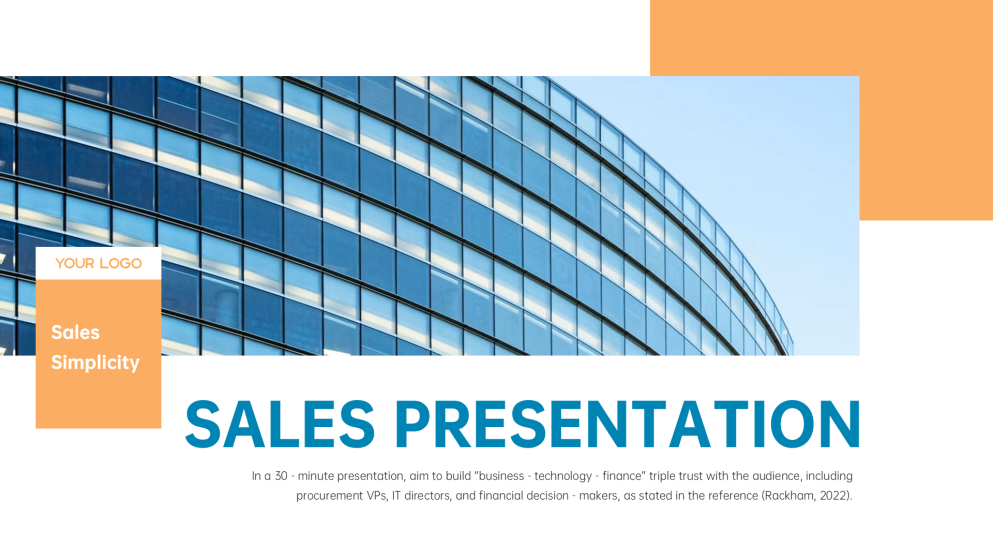 แม่แบบการนำเสนอการขายแบบมินิมอลสมัยใหม่