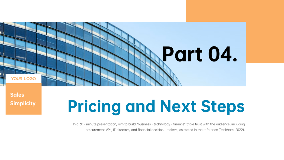 แม่แบบการนำเสนอการขายแบบมินิมอลสมัยใหม่