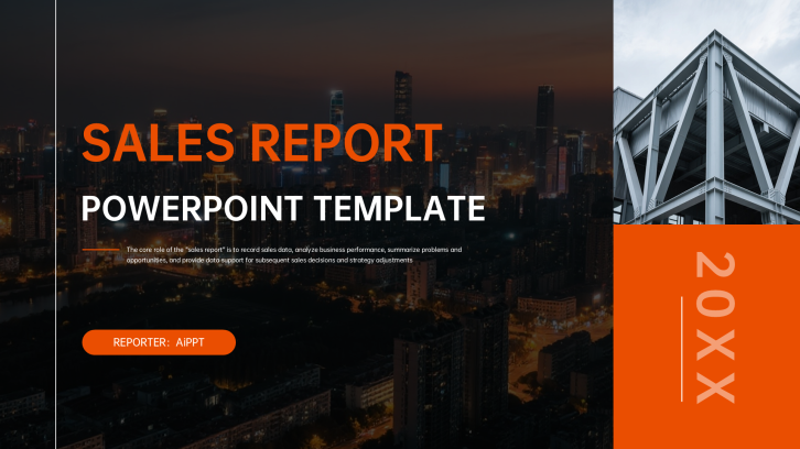 Vibrant Gradient Sales Report PowerPoint Template
