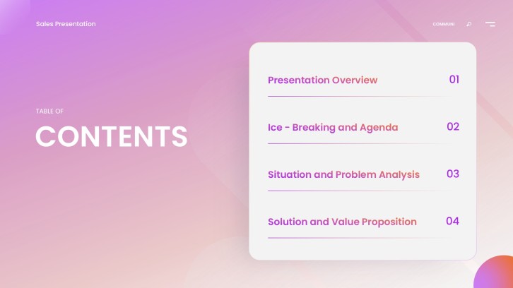 FlowGrid acquisition proposal contents slide with four-part agenda