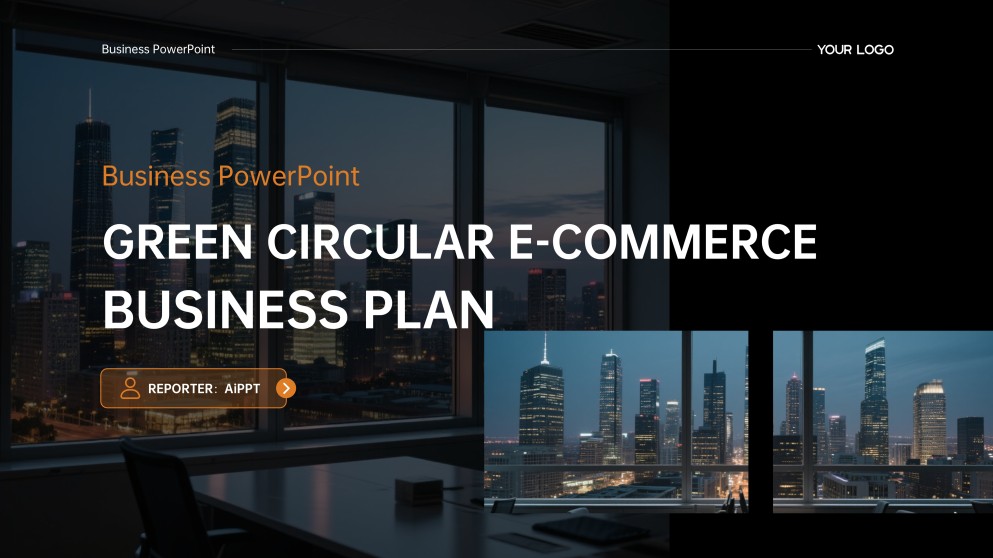 Template PowerPoint Kasus Bisnis Modern Hitam dan Oranye