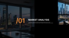 Template PowerPoint Kasus Bisnis Modern Hitam dan Oranye