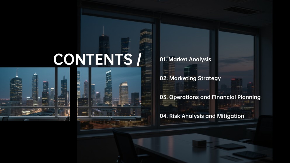 Template PowerPoint Kasus Bisnis Modern Hitam dan Oranye