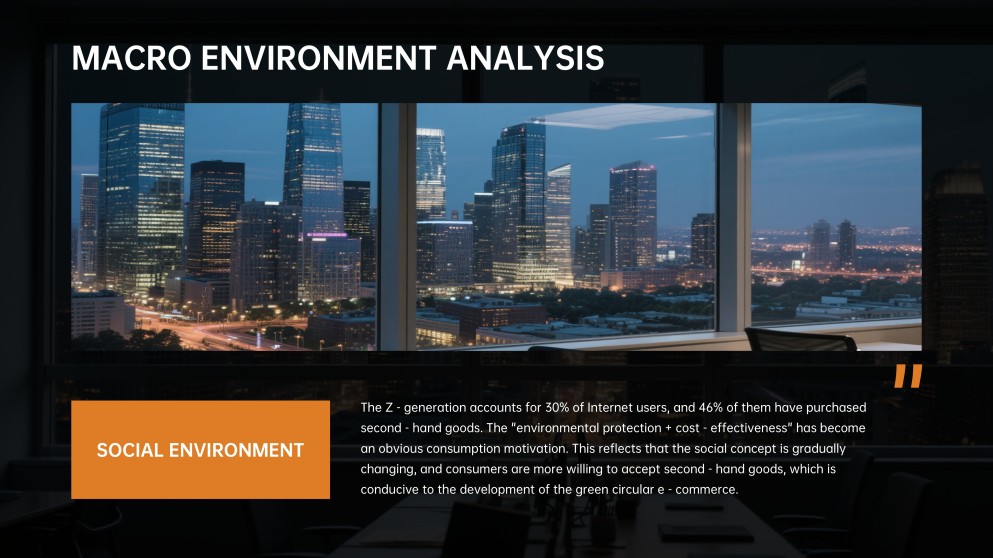 Template PowerPoint Kasus Bisnis Modern Hitam dan Oranye