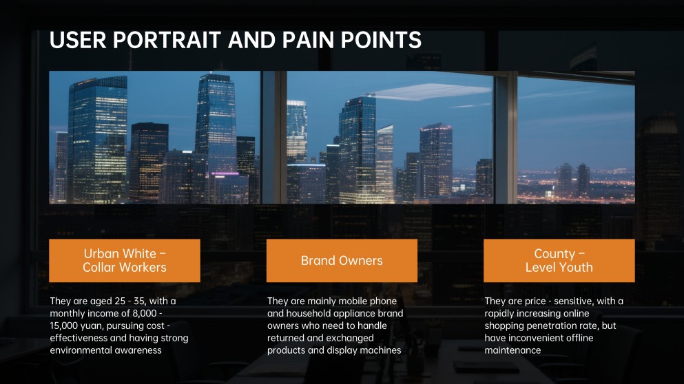 Template PowerPoint Kasus Bisnis Modern Hitam dan Oranye