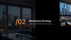 Template PowerPoint Kasus Bisnis Modern Hitam dan Oranye