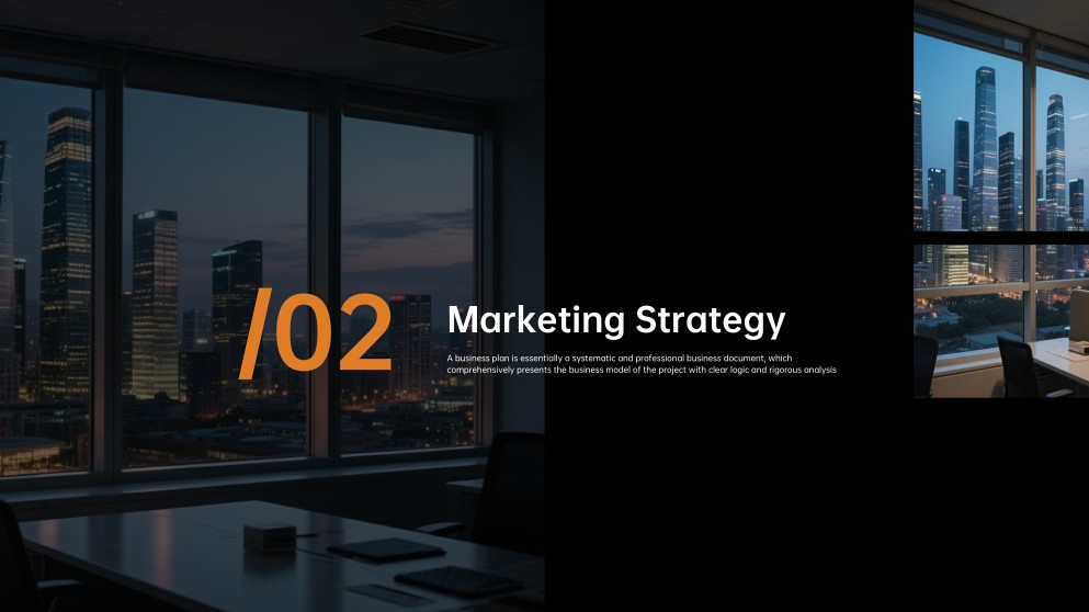 Template PowerPoint Kasus Bisnis Modern Hitam dan Oranye