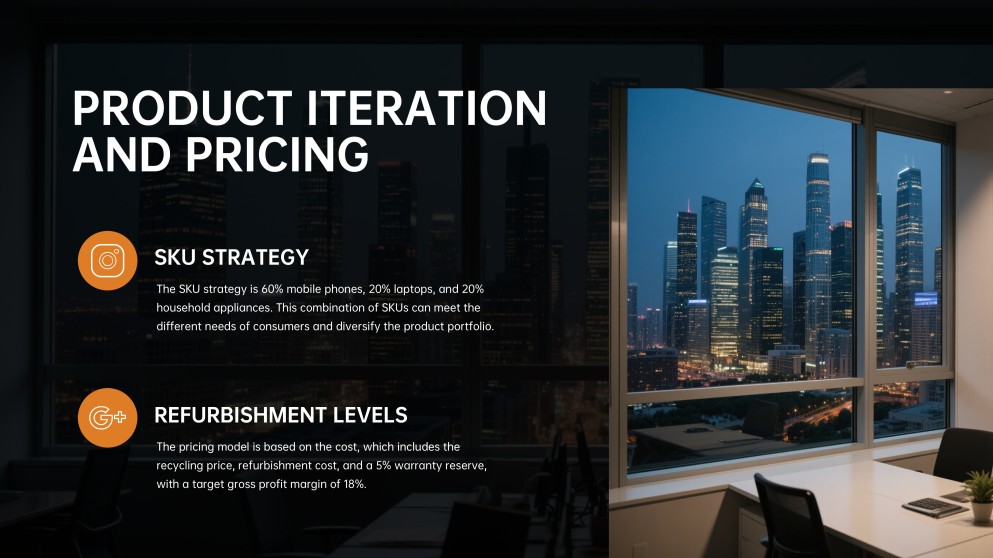 Template PowerPoint Kasus Bisnis Modern Hitam dan Oranye