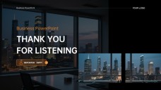 Template PowerPoint Kasus Bisnis Modern Hitam dan Oranye