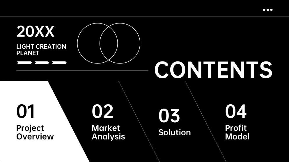 Templat PowerPoint Pelan Perniagaan Monokrom Percuma