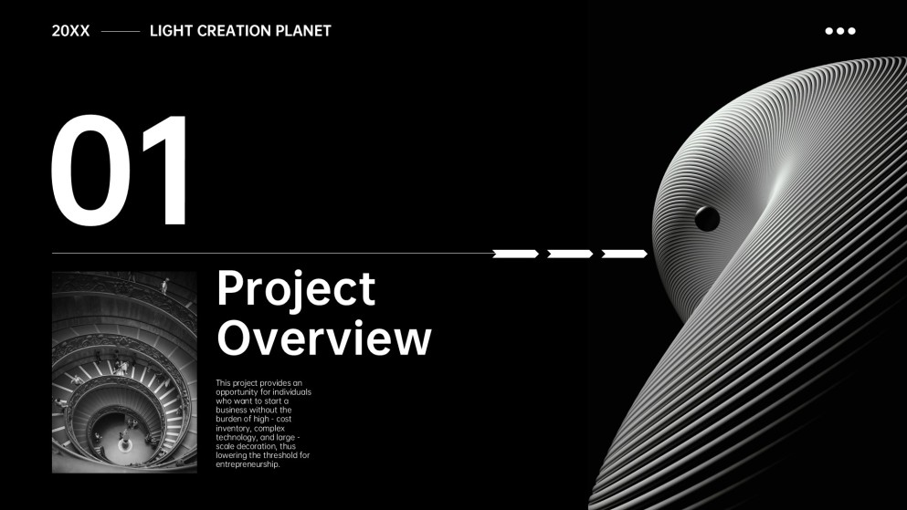 Templat PowerPoint Pelan Perniagaan Monokrom Percuma