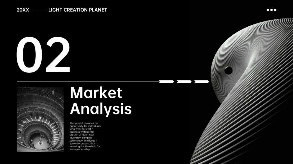 Templat PowerPoint Pelan Perniagaan Monokrom Percuma